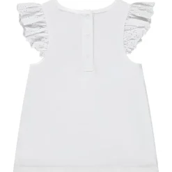 T-shirt manches courtes volantées motif pailleté pour bébé fille