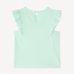 T-shirt manches courtes volanté print pailleté fantaisie pour bébé fille