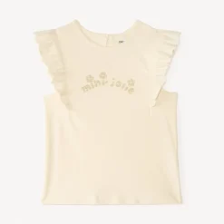 T-shirt manches courtes volanté print pailleté fantaisie pour bébé fille