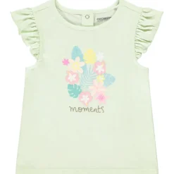 T-shirt manches courtes volantées à patchs pour bébé fille