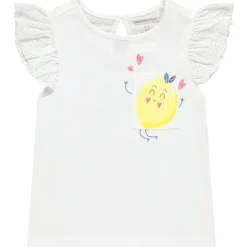 T-shirt à manches courtes volantées et poche imprimée