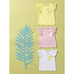 T-shirt à manches courtes volantées et poche imprimée