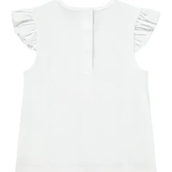 T-shirt manches courtes volantées en jersey avec print pour bébé fille