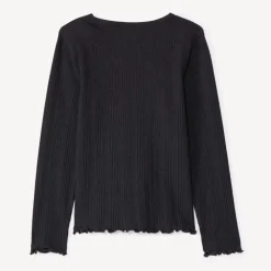 T-shirt manches longues avec cœur brodé pour fille