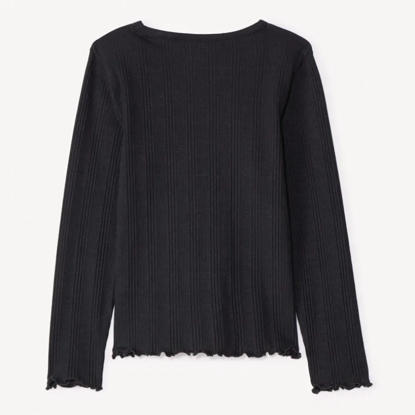 T-shirt manches longues avec cœur brodé pour fille