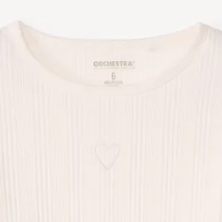 T-shirt manches longues avec cœur brodé pour fille