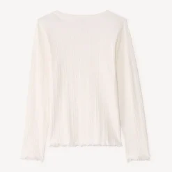 T-shirt manches longues avec cœur brodé pour fille