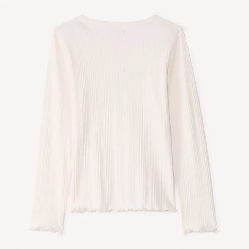 T-shirt manches longues avec cœur brodé pour fille