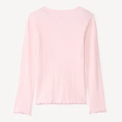 T-shirt manches longues avec cœur brodé pour fille