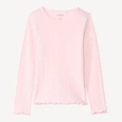 T-shirt manches longues avec cœur brodé pour fille