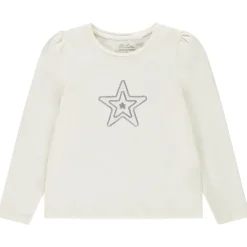 T-shirt manches longues avec motif étoile en résille et sequins pour fille