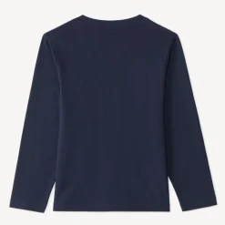 T-shirt manches longues avec poche plaquée et print fantaisie pour garçon