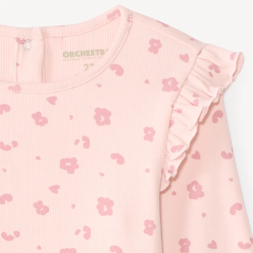 T-shirt manches longues bébé fille imprimé fantaisie
