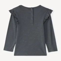 T-shirt manches longues bébé fille avec patch bouclette fantaisie