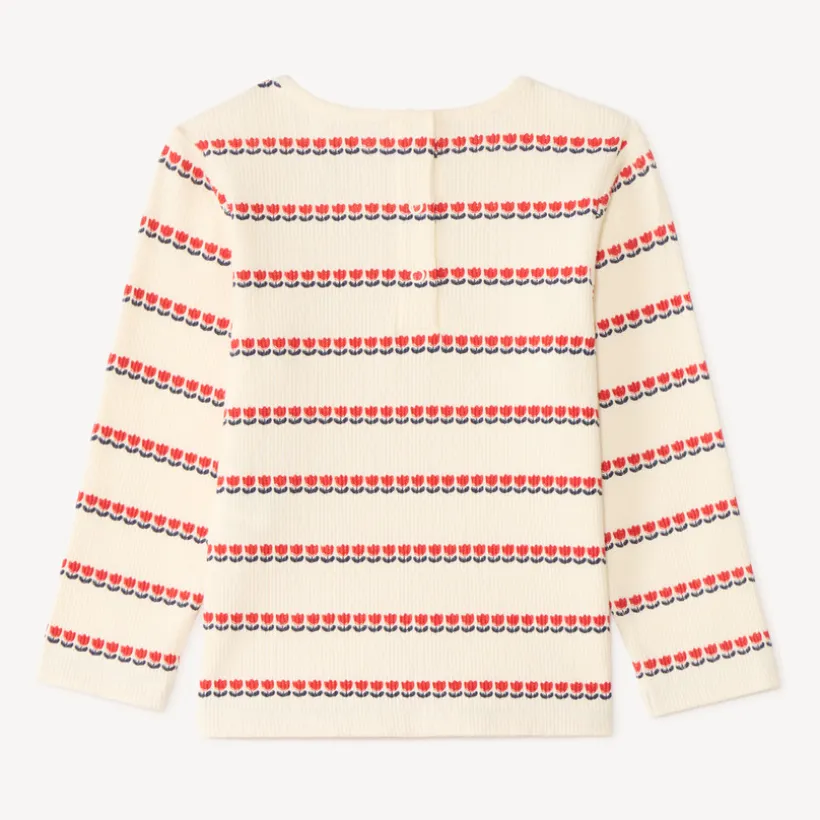 T-shirt manches longues bébé fille motif tulipes