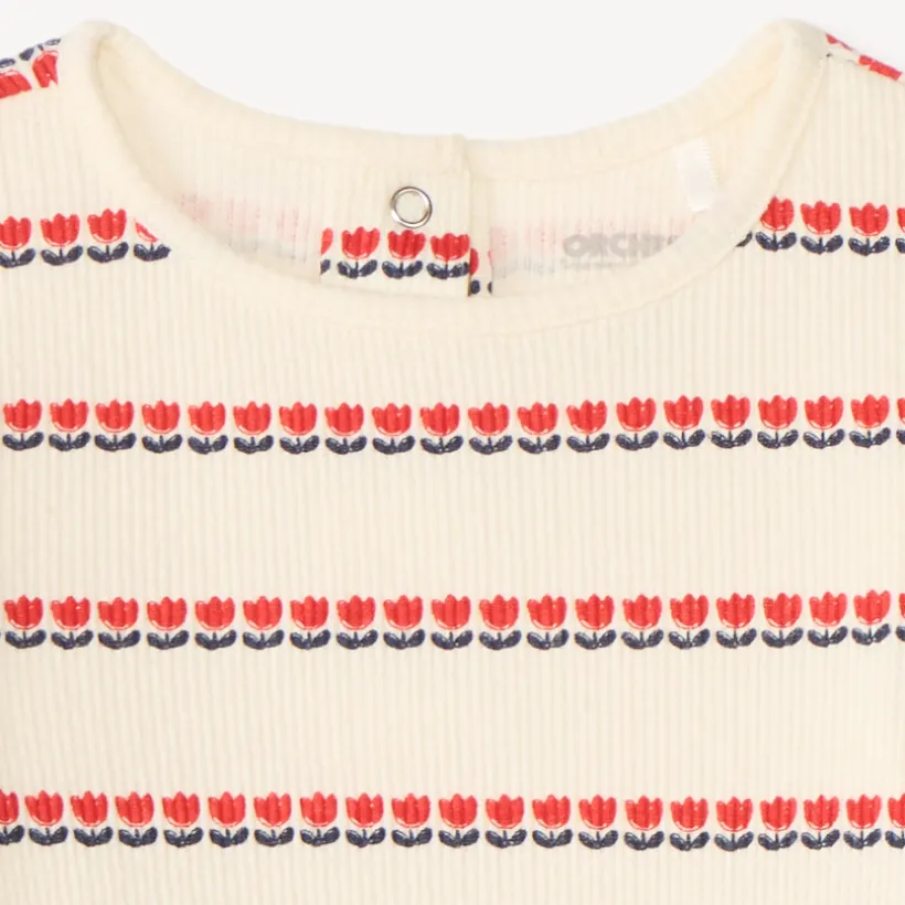 T-shirt manches longues bébé fille motif tulipes