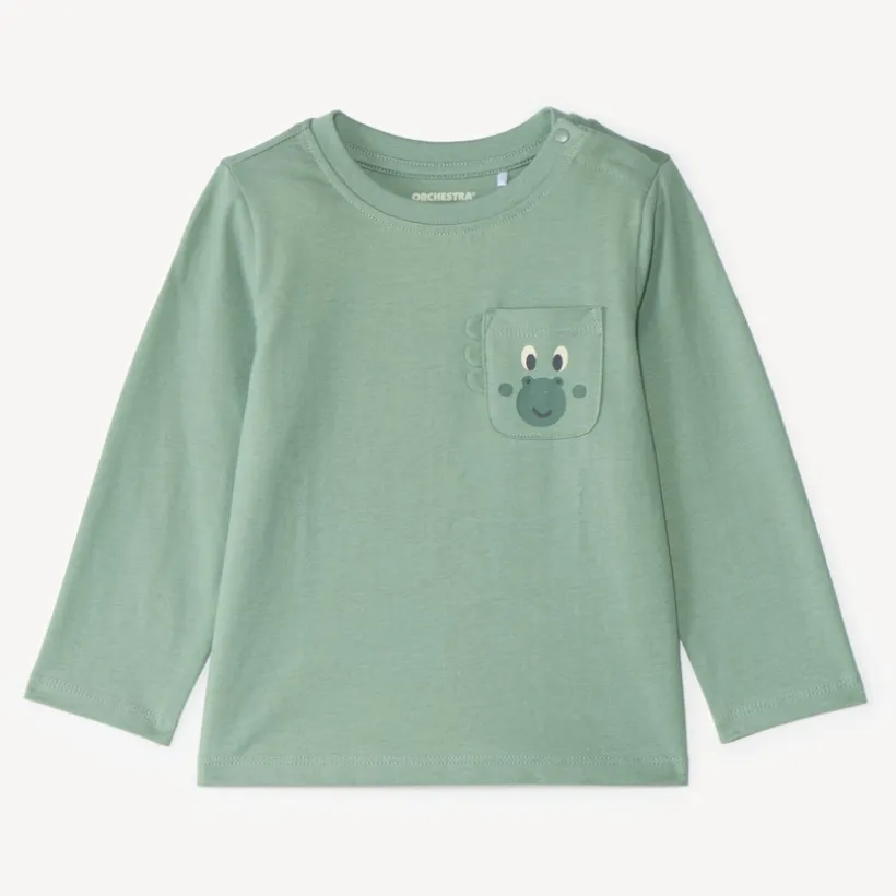 T-shirt manches longues bébé garçon avec poche ludique
