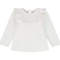 T-shirt manches longues à broderie anglaise pour bébé fille