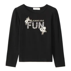 T-shirt manches longues brodé pour fille