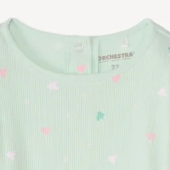 T-shirt manches longues côtelé et imprimé pour bébé fille