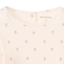 T-shirt manches longues côtelé imprimé fleurs pour bébé fille