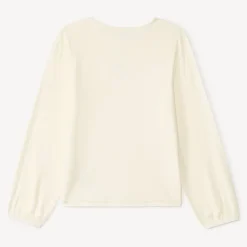 T-shirt manches longues à cœur en strass pour fille
