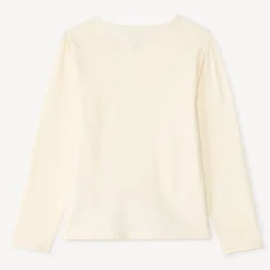 T-shirt manches longues à découpe fantaisie et strass pour fille