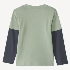 T-shirt manches longues effet 2 en 1 printé ski pour garçon