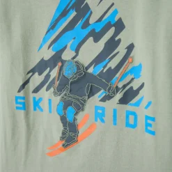 T-shirt manches longues effet 2 en 1 printé ski pour garçon