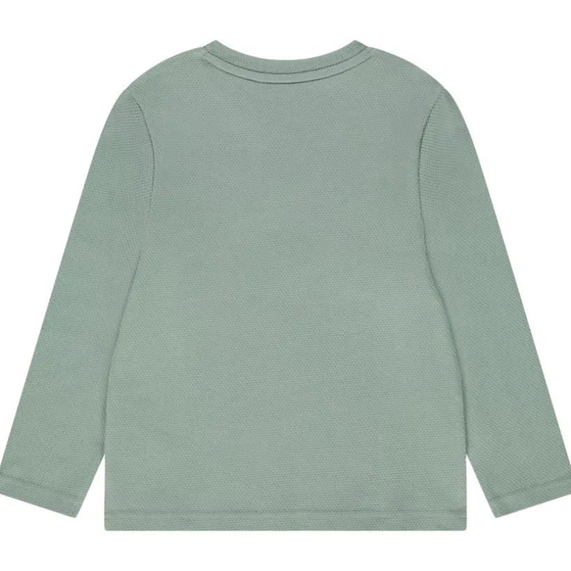 T-shirt manches longues en nid d'abeille et col tunisien pour garçon