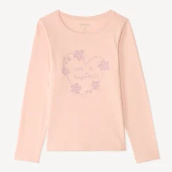 T-shirt manches longues fille imprimé fantaisie