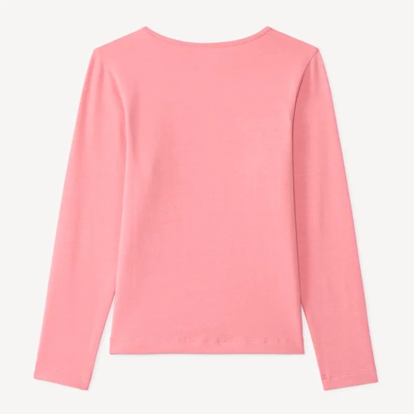 T-shirt manches longues fille avec imprimé fantaisie et paillettes