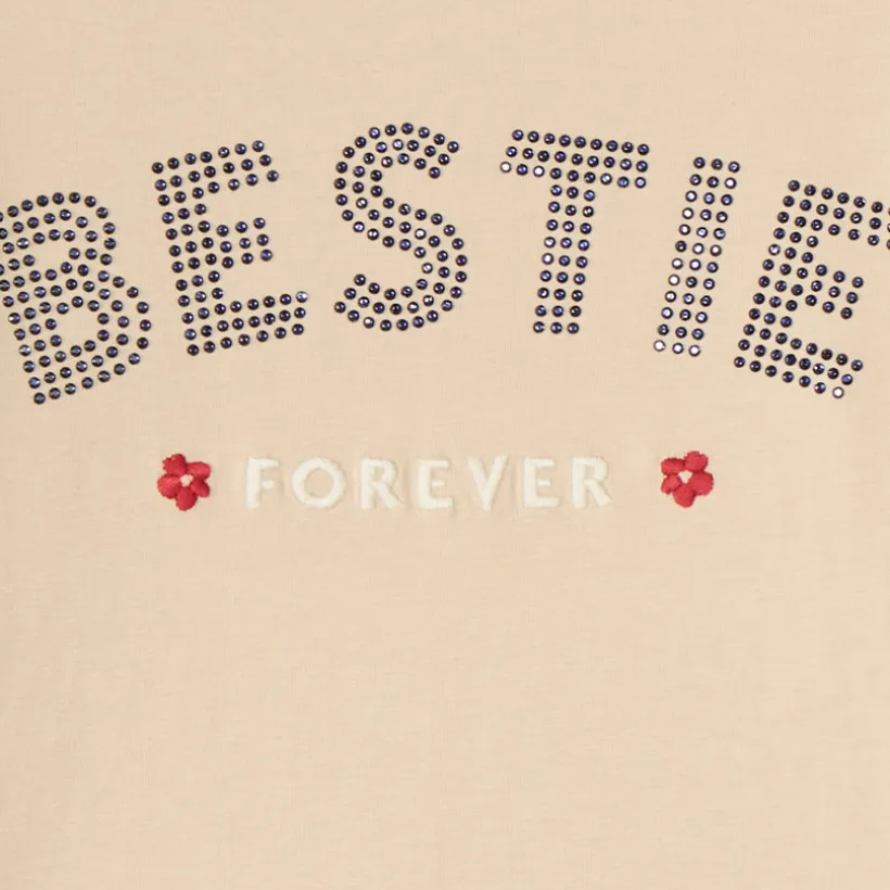 T-shirt manches longues fille print Bestie