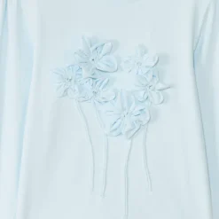 T-shirt manches longues à fleurs 3D pour fille
