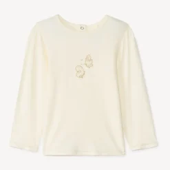 T-shirt manches longues motif papillons dorés pour bébé fille