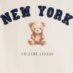 T-shirt manches longues ourson avec broderie pour fille