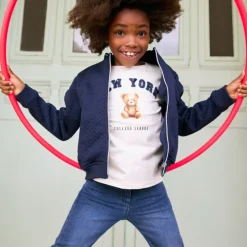 T-shirt manches longues ourson avec broderie pour fille