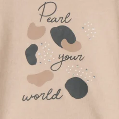 T-shirt manches longues oversize à strass pour fille