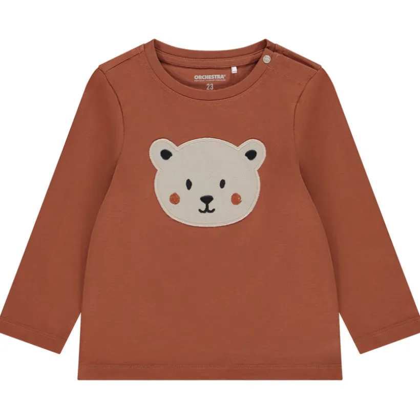 T-shirt manches longues patch animal pour bébé garçon