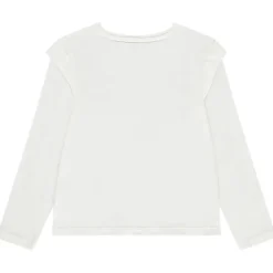 T-shirt manches longues à épaulettes et print pour fille