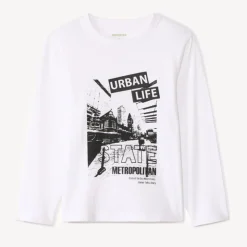 T-shirt manches longues photoprint ville pour garçon