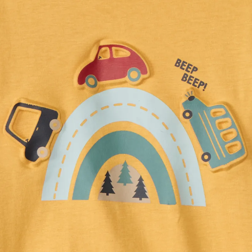 T-shirt manches longues print embossé pour bébé garçon