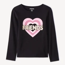 T-shirt manches longues à print pailleté pour fille