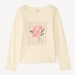 T-shirt manches longues print pailleté pour fille