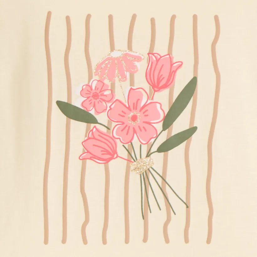 T-shirt manches longues print pailleté pour fille