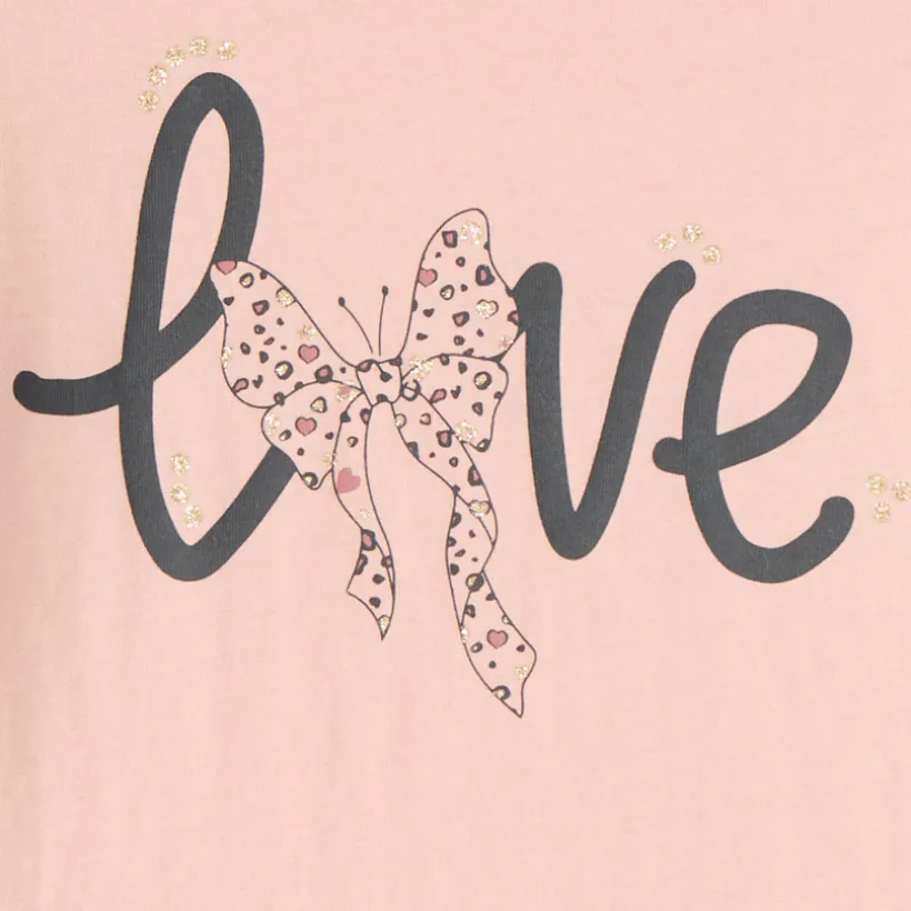 T-shirt manches longues print pailleté pour fille