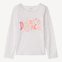 T-shirt manches longues printé à paillettes pour fille