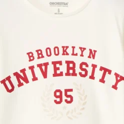 T-shirt manches longues print varsity pour fille