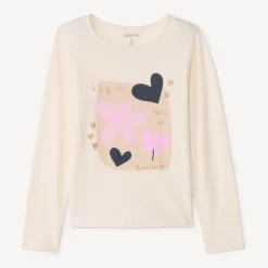 T-shirt manches longues printé à paillettes pour fille