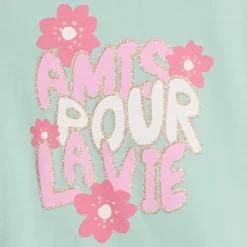 T-shirt manches longues à print pailleté pour fille